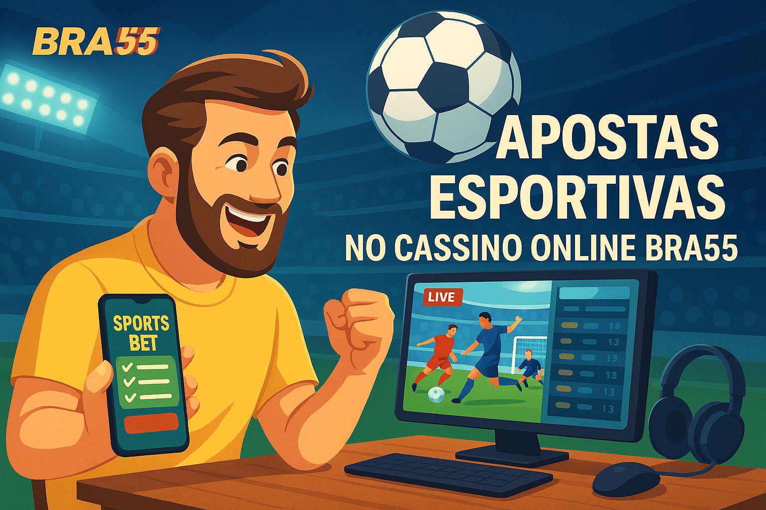 Apostas esportivas no cassino online BRA55